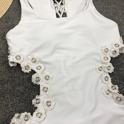 Chic Backless Floral Women's Swimsuit