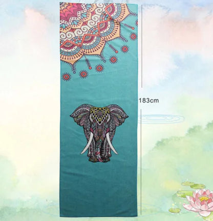 Elephant Print Yoga Mat (indian)