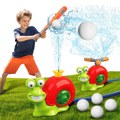 VATOS Snail Sprinkler Baseball Set for Kids: 360° Spray & Play