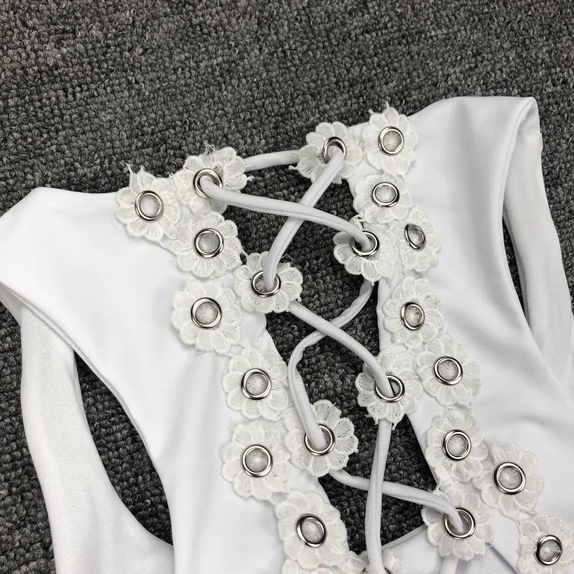 Chic Backless Floral Women's Swimsuit